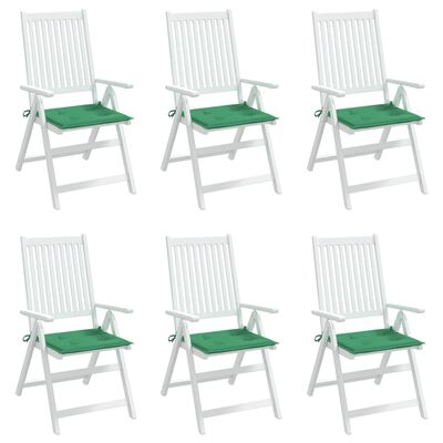 vidaXL Garden Chair Cushions 6 pcs Green 40x40x3 cm Oxford Fabric