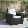 vidaXL Garden Reclining Chair with Cushions Black Poly Rattan