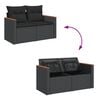 vidaXL 5 Piece Garden Sofa Set with Cushions Black Poly Rattan