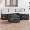 vidaXL 5 Piece Garden Pallet Lounge Set with Cushions Solid Pinewood