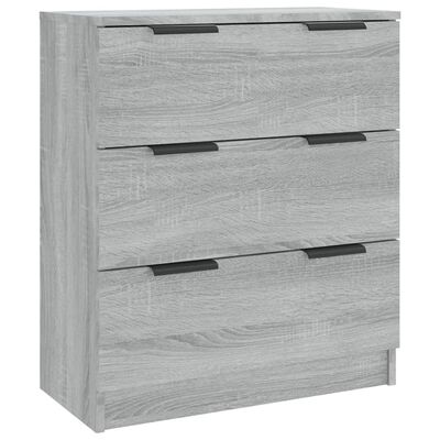vidaXL 3 Piece Sideboards Grey Sonama Engineered Wood