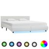 vidaXL Bed Frame with LED without Mattress White 160x200 cm