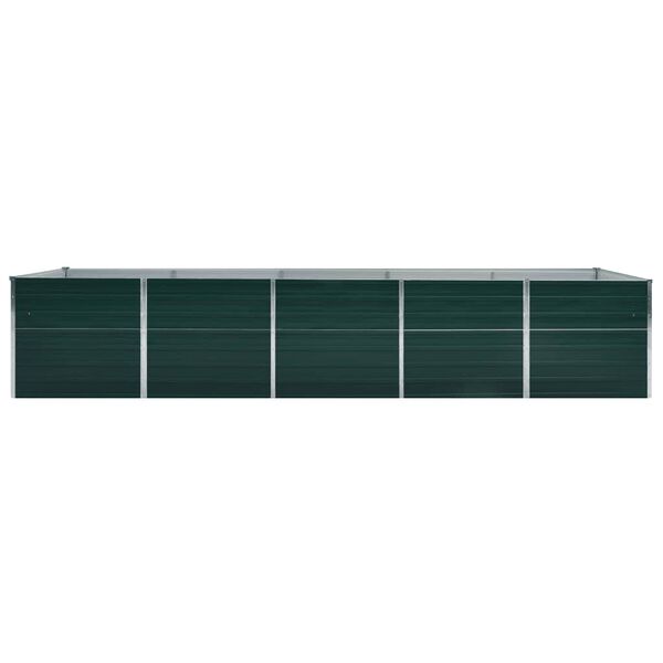 vidaXL Garden Raised Bed Galvanised Steel 400x80x77 cm Green