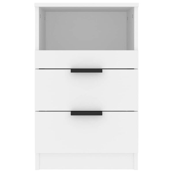 vidaXL Bedside Cabinet White Engineered Wood