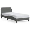 vidaXL Bed Frame "Dover" Dark Grey 92x187 cm Single Fabric