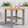 vidaXL Garden Table Grey 40x40x42 cm Poly Rattan Acacia Wood