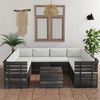 vidaXL 9 Piece Garden Pallet Lounge Set with Cushions Solid Pinewood
