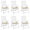 vidaXL Garden Chair Cushions 6 pcs Beige 50x50x4 cm Oxford Fabric
