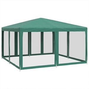 vidaXL Party Tent with 8 Mesh Sidewalls Green 4x4 m HDPE