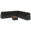 vidaXL Patio Sofa Set 9-Seaters Black