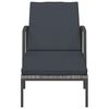 vidaXL Garden Sun Lounger with Cushion Poly Rattan Grey