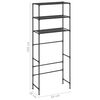 vidaXL 3-Tier Storage Rack over Laundry Machine Black 69x28x169 cm