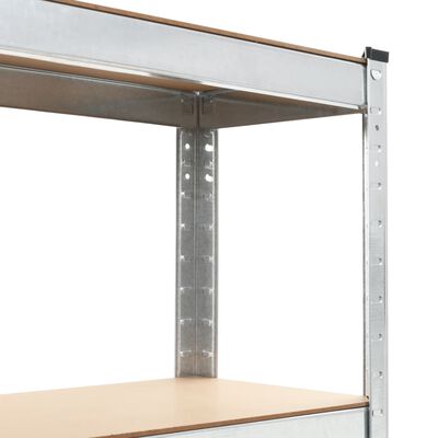 vidaXL Storage Shelf Silver 75x30x172 cm Steel and MDF