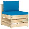 vidaXL 5 Piece Garden Lounge Set with Cushions Green Impregnated Wood