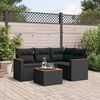 vidaXL 5 Piece Garden Sofa Set with Cushions Black Poly Rattan