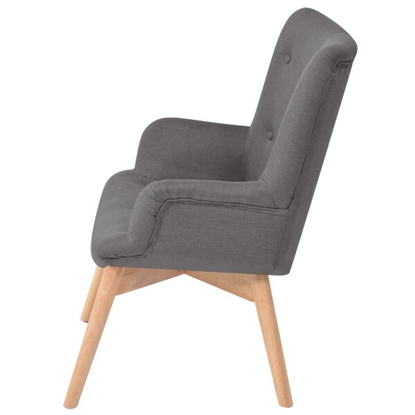 vidaXL Armchair with Footstool Grey Fabric