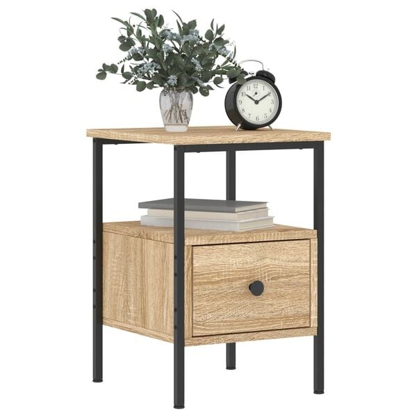 vidaXL Bedside Cabinet Sonoma Oak 34x36x50 cm Engineered Wood