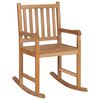vidaXL Rocking Chair with Black Cushion Solid Teak Wood