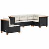 vidaXL 6 Piece Garden Sofa Set with Cushions Black Poly Rattan