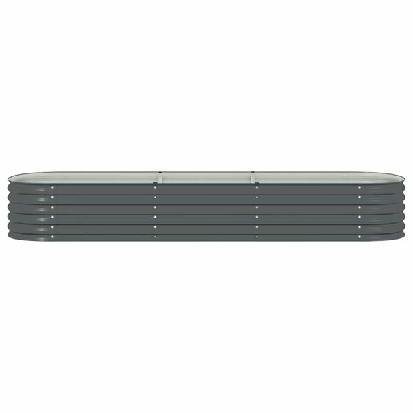 vidaXL Garden Raised Bed 320x80x44 cm Galvanised Steel Grey