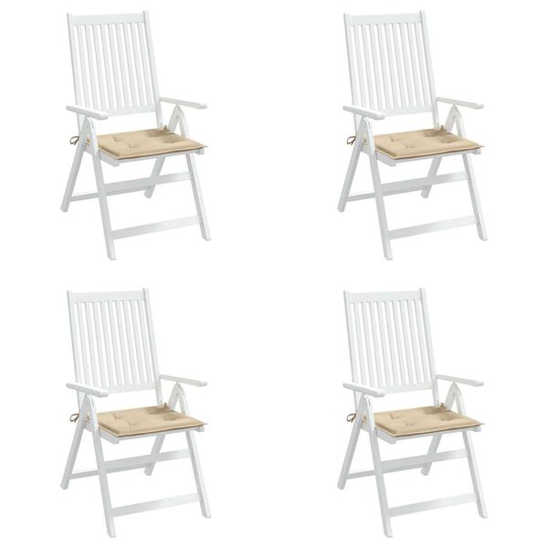 vidaXL Garden Chair Cushions 4 pcs Beige 50x50x4 cm Oxford Fabric