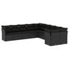 vidaXL 10 Piece Garden Sofa Set with Cushions Black Poly Rattan