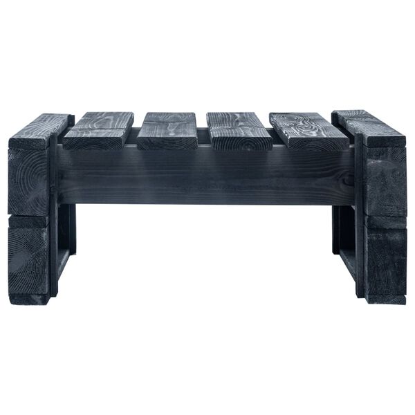 vidaXL Garden Pallet Ottoman Black Impregnated Pinewood