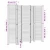 vidaXL Room Divider 5 Panels White Solid Wood Paulownia