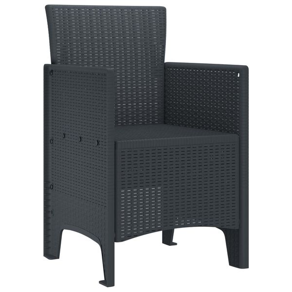 vidaXL Garden Chair 2 pcs Anthracite 53 x 49 x 85 cm Polypropylene