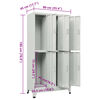 vidaXL Locker Cabinet with 6 Compartments Steel 90x45x180 cm Grey