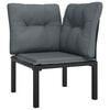vidaXL 8 Piece Garden Lounge Set Black and Grey Poly Rattan