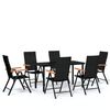vidaXL 7 Piece Garden Dining Set Black