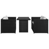 vidaXL 3 Piece Garden Lounge Set with Cushions Poly Rattan Black