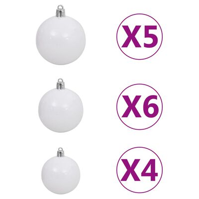 vidaXL Artificial Pre-lit Christmas Tree with Ball Set 180cm 620 Branches