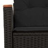 vidaXL Garden Sofa with Cushions 2-Seater Black Poly Rattan