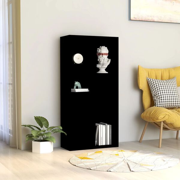 vidaXL Book Cabinet Black 50x25x106 cm Engineered Wood
