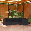 vidaXL 4 Piece Garden Lounge Set with Cushions Poly Rattan Black