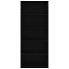 vidaXL 5-Tier Book Cabinet Black 80x30x189 cm Engineered Wood