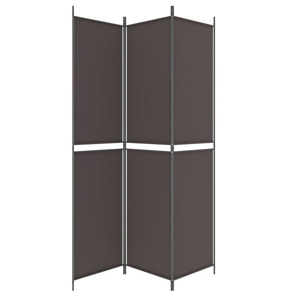 vidaXL 3-Panel Room Divider Brown 150x220 cm Fabric