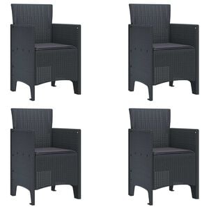 vidaXL Garden Chair 4 pcs Anthracite Polypropylene