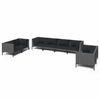 vidaXL 8 Piece Garden Lounge Set with Cushions Poly Rattan Dark Grey