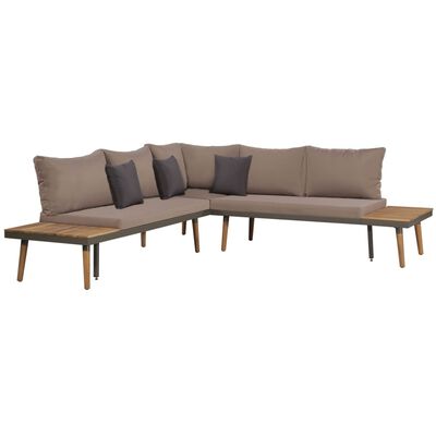 vidaXL 4 Piece Garden Lounge Set with Cushions Solid Acacia Wood Brown