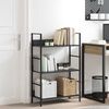 vidaXL 3-Layer Book Shelf Black 60x27.6x90.5 cm Engineered Wood