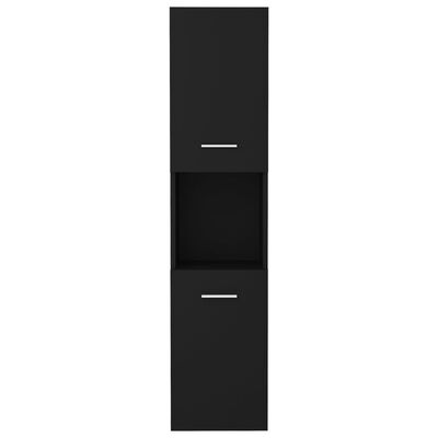 vidaXL Bathroom Cabinet Black 30x30x130 cm Engineered Wood