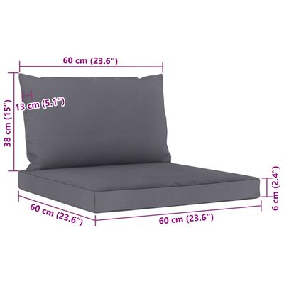 vidaXL 6 Piece Garden Lounge Set with Anthracite Cushions