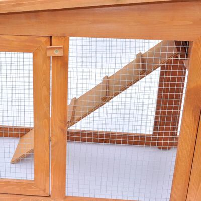 vidaXL Large Rabbit Hutch Small Animal House Pet Cage with Roofs Wood