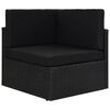 vidaXL Sectional Corner Sofa Poly Rattan Black