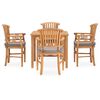 vidaXL 5 Piece Garden Dining Set with Cushions Solid Teak Wood