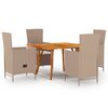 vidaXL 5 Piece Garden Dining Set Beige