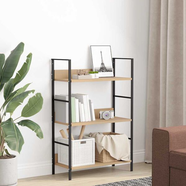 vidaXL 3-Layer Book Shelf Oak 60x27.6x90.5 cm Engineered Wood